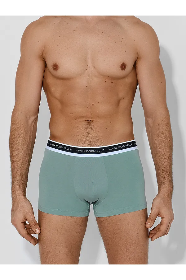 Трусы мужские (3шт) MARK FORMELLE, зеленая пастель +хвойный лес +зеленый бархат - фото 2