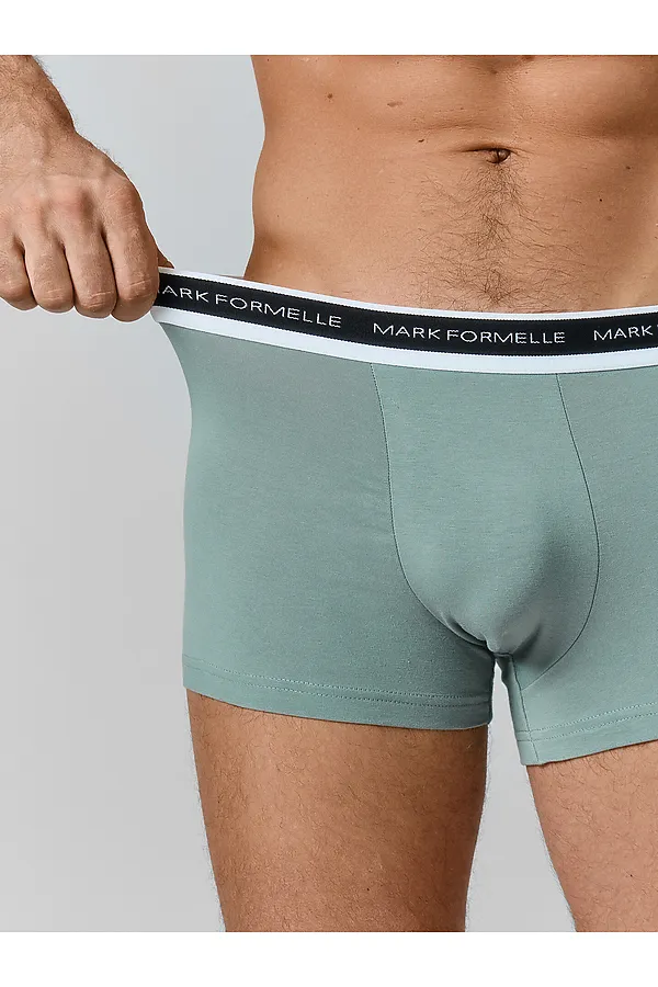 Трусы мужские (3шт) MARK FORMELLE, зеленая пастель +хвойный лес +зеленый бархат - фото 2