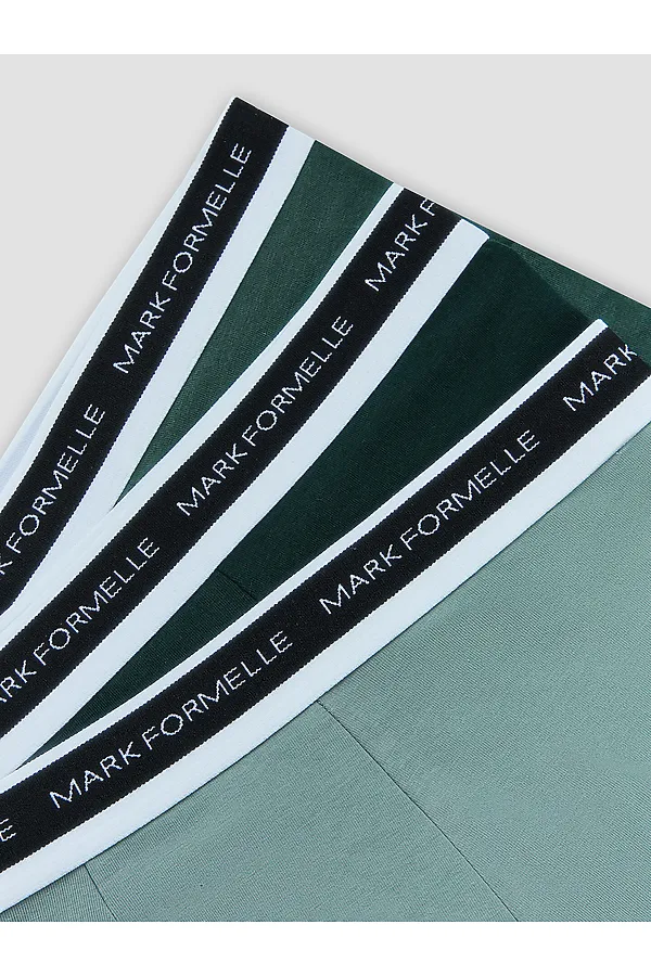 Трусы мужские (3шт) MARK FORMELLE, зеленая пастель +хвойный лес +зеленый бархат - фото 2