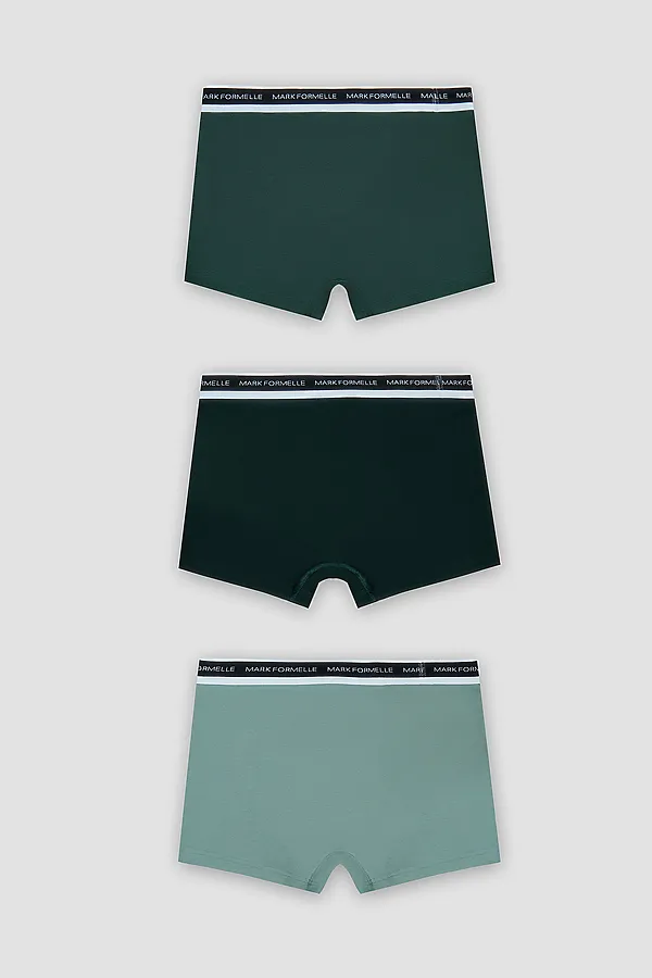 Трусы мужские (3шт) MARK FORMELLE, зеленая пастель +хвойный лес +зеленый бархат - фото 2
