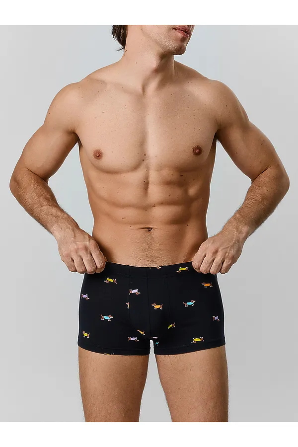 Трусы мужские MARK FORMELLE, таксы на черном - фото 2