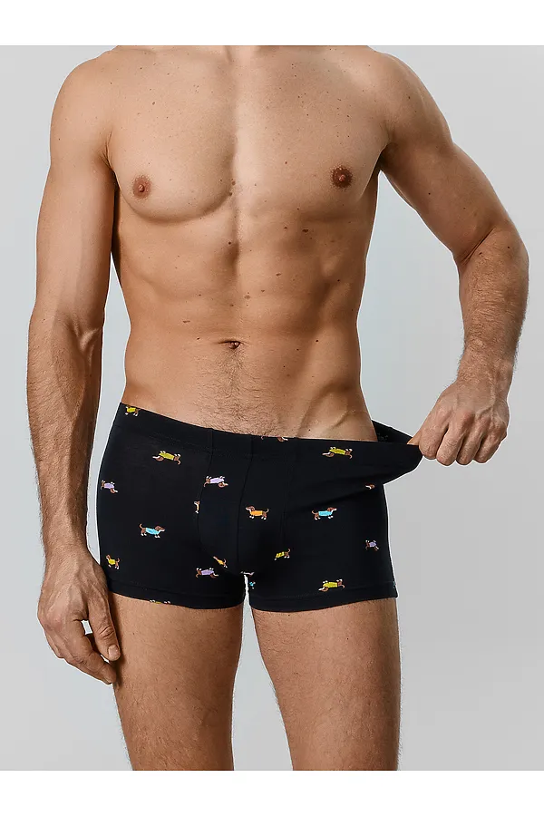 Трусы мужские MARK FORMELLE, таксы на черном - фото 2