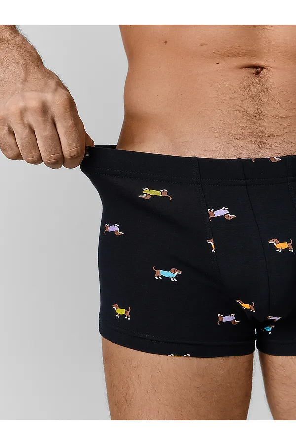 Трусы мужские MARK FORMELLE, таксы на черном - фото 2