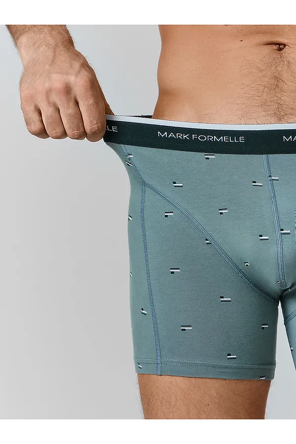 Трусы мужские (2шт) MARK FORMELLE, узор на бризе +зеленый бархат - фото 2
