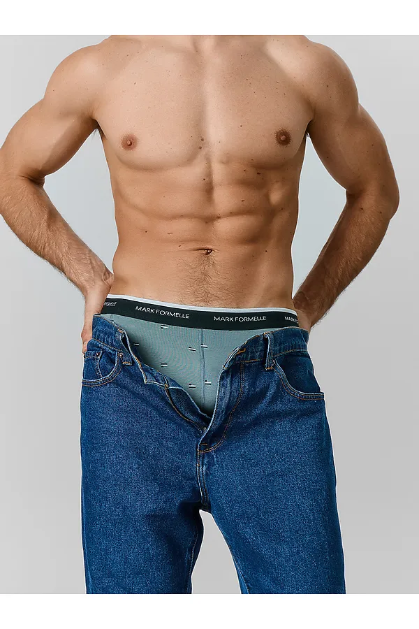 Трусы мужские (2шт) MARK FORMELLE, узор на бризе +зеленый бархат - фото 2