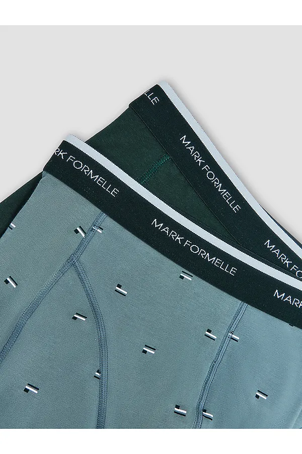 Трусы мужские (2шт) MARK FORMELLE, узор на бризе +зеленый бархат - фото 2