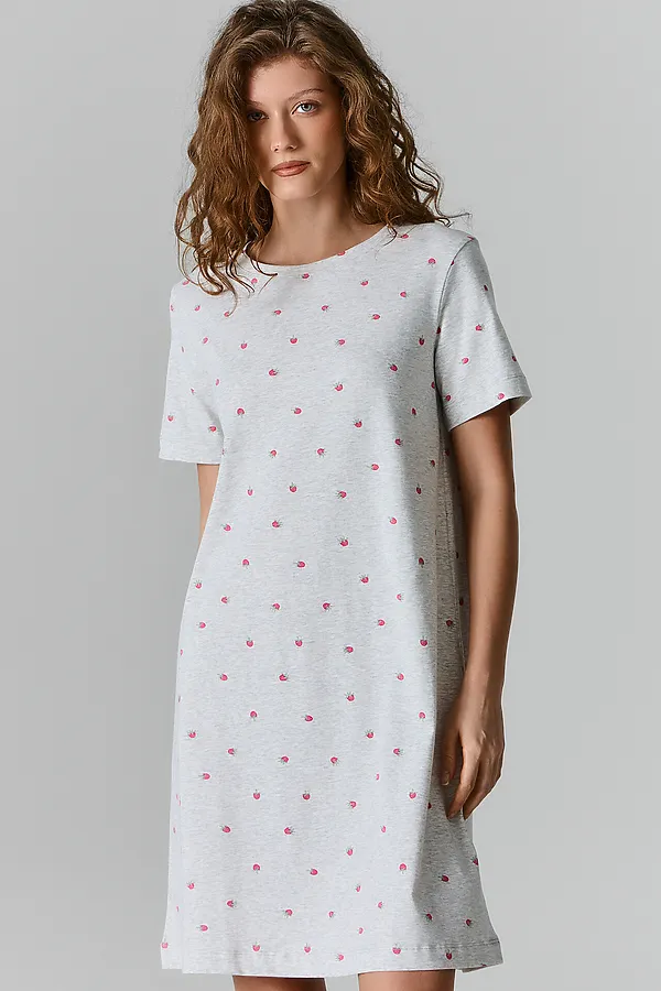 Сорочка ночная женская MARK FORMELLE, малина на св.сером меланже - фото 2