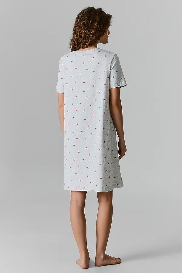 Сорочка ночная женская MARK FORMELLE, малина на св.сером меланже - фото 2
