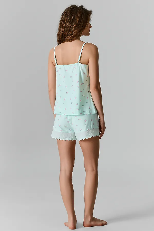 Комплект женский (топ, шорты) MARK FORMELLE, цветы на мятном - фото 2