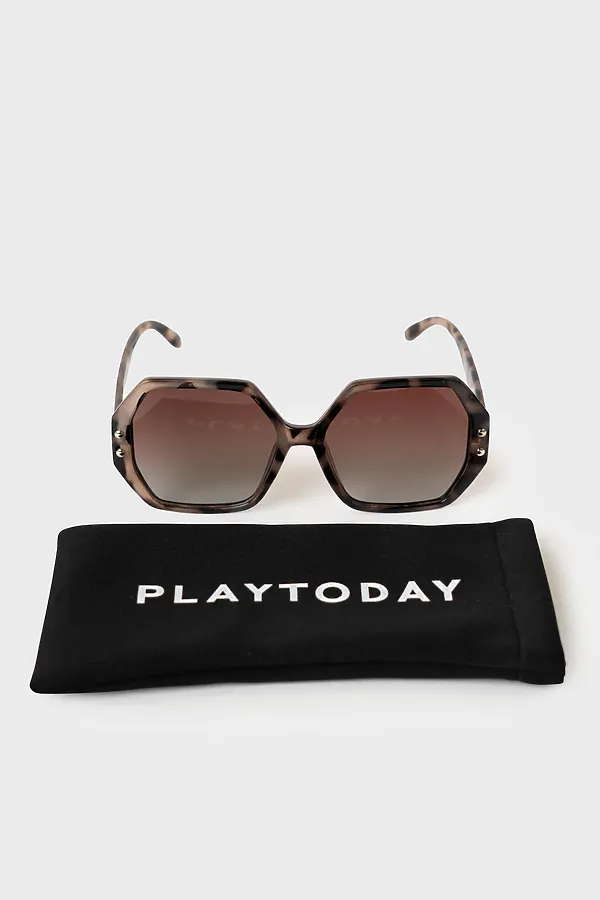 Солнцезащитные очки с поляризацией женские PLAYTODAY, бежевый,черный - фото 2