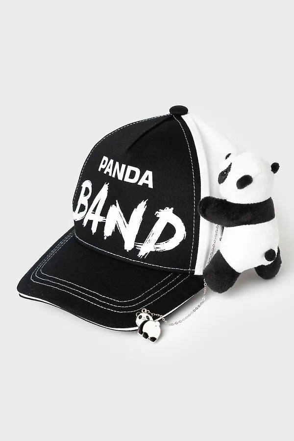 Кепка текстильная для девочек PLAYTODAY, белый,черный - фото 2