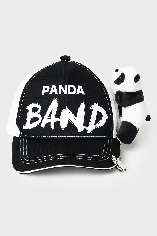 Кепка текстильная для девочек PLAYTODAY, белый,черный - фото 2