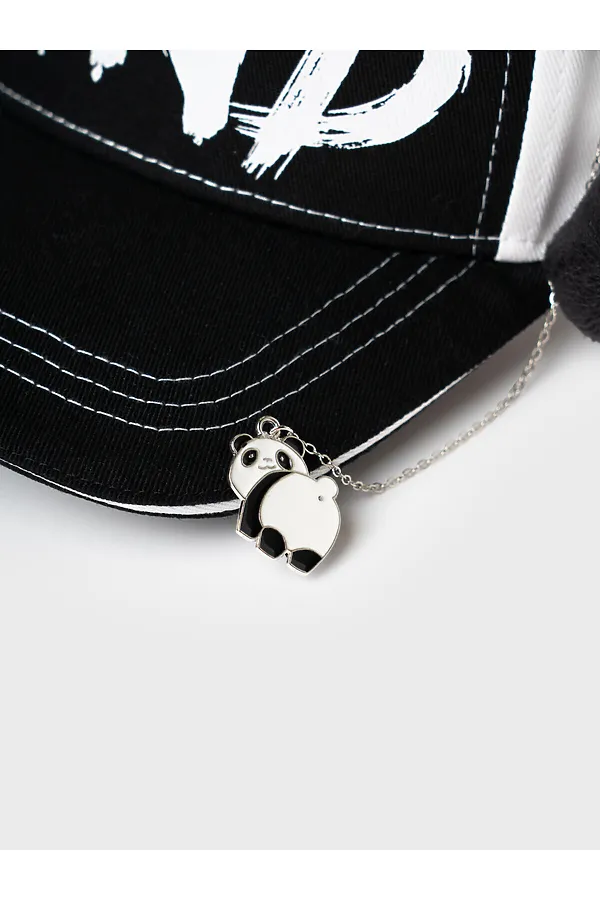 Кепка текстильная для девочек PLAYTODAY, белый,черный - фото 2