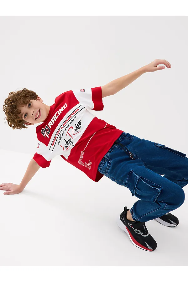 Брюки текстильные джинсовые для мальчиков PLAYTODAY, синий - фото 2