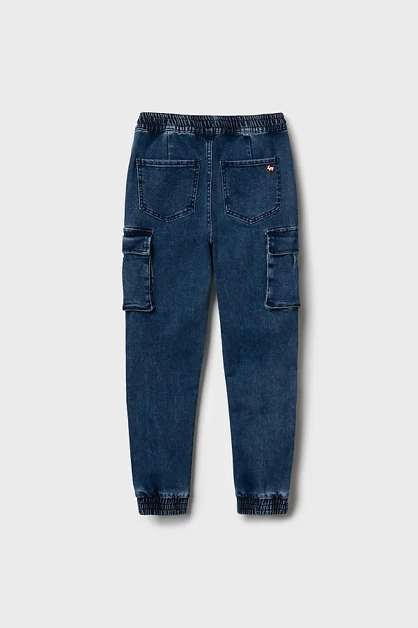 Брюки текстильные джинсовые для мальчиков PLAYTODAY, синий - фото 2