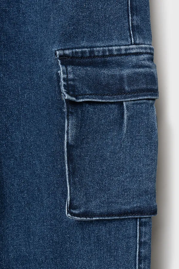 Брюки текстильные джинсовые для мальчиков PLAYTODAY, синий - фото 2