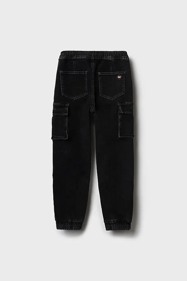 Брюки текстильные джинсовые для мальчиков PLAYTODAY, черный - фото 2