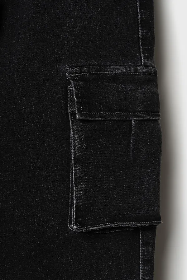 Брюки текстильные джинсовые для мальчиков PLAYTODAY, черный - фото 2