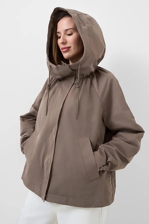 Куртка текстильная с полиуретановым покрытием для женщин (ветровка) PLAYTODAY, коричневый - фото 2