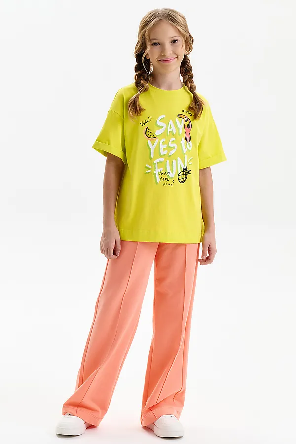 Брюки для девочек PELICAN, персиковый - фото 2