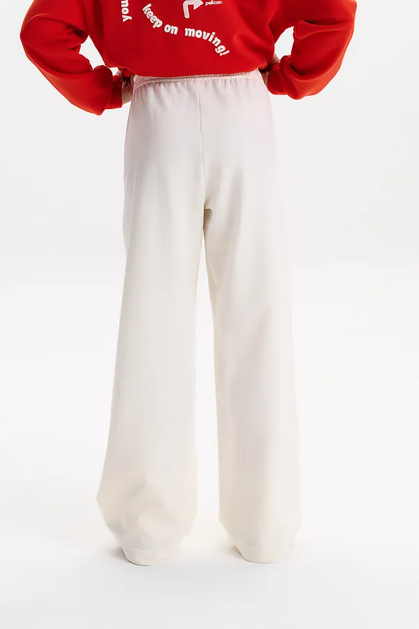 Брюки для девочек PELICAN, молочный - фото 2