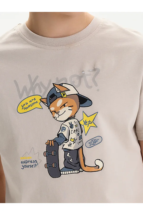 Футболка для мальчиков PELICAN, светло-серый - фото 2