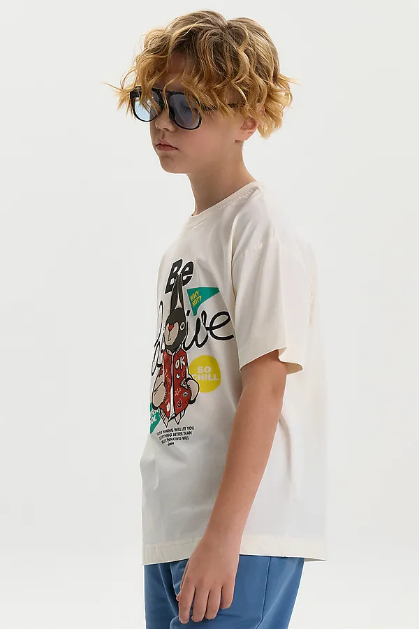 Футболка для мальчиков PELICAN, молочный - фото 2