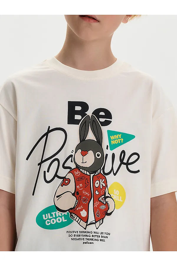 Футболка для мальчиков PELICAN, молочный - фото 2