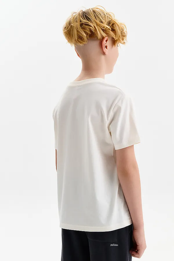 Футболка для мальчиков PELICAN, молочный - фото 2