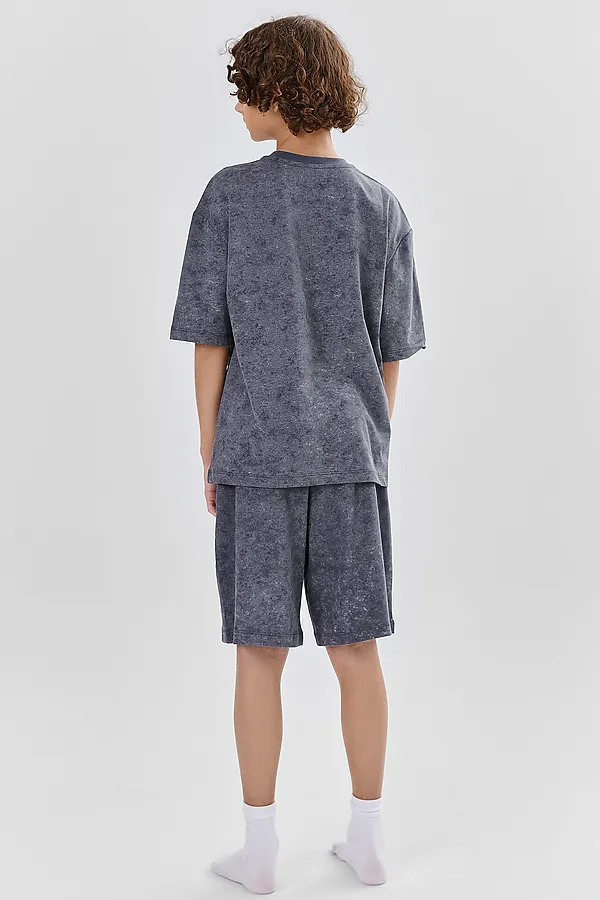 Комплект для мальчиков (джемпер, шорты) MARK FORMELLE, потертости на графите - фото 2