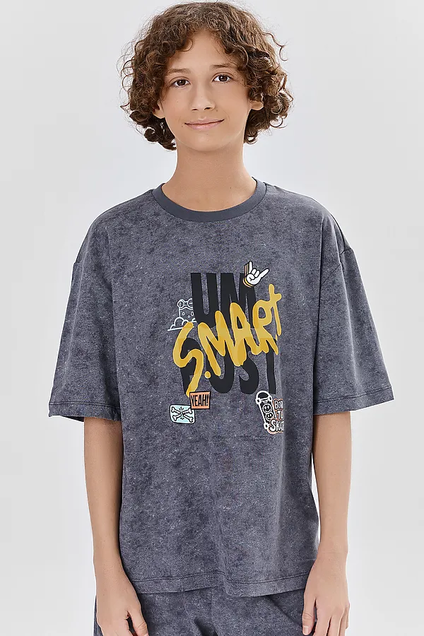 Комплект для мальчиков (джемпер, шорты) MARK FORMELLE, потертости на графите - фото 2