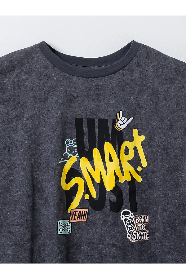 Комплект для мальчиков (джемпер, шорты) MARK FORMELLE, потертости на графите - фото 2