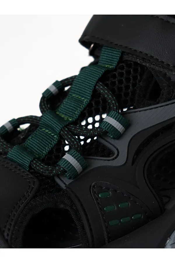 Сандалии для мальчиков PLAYTODAY, черный,зеленый - фото 2