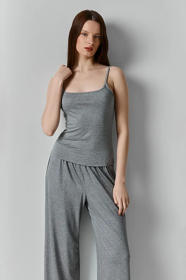 Комплект женский (топ, брюки) MARK FORMELLE, средне -серый меланж 4425-в - фото 2