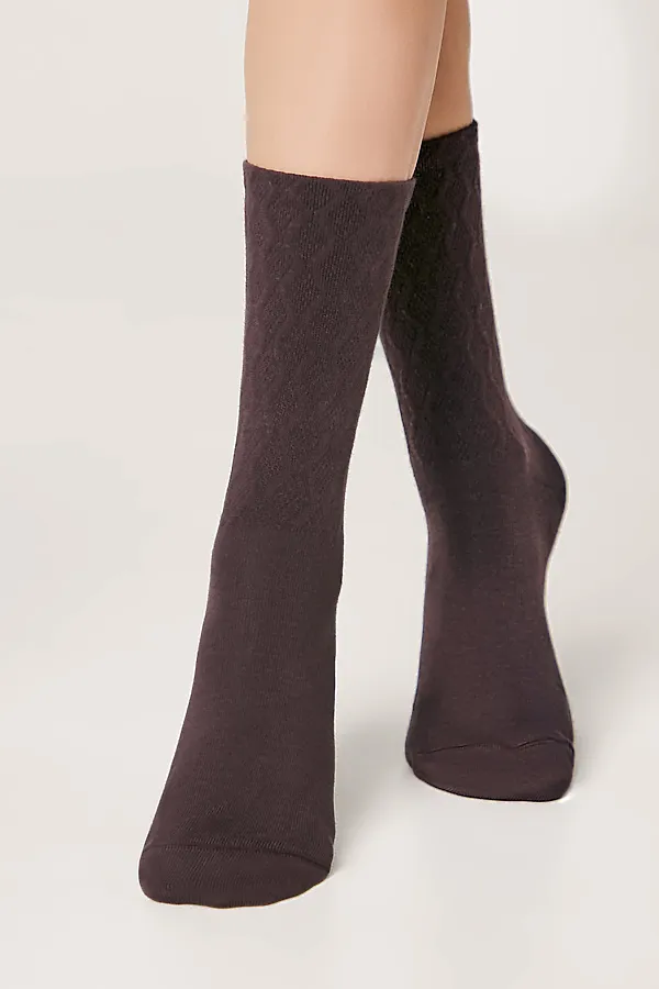 CONTE ACTIVE Носки женские хлопковые (удлиненные) CONTE ELEGANT, chocolate - фото 2