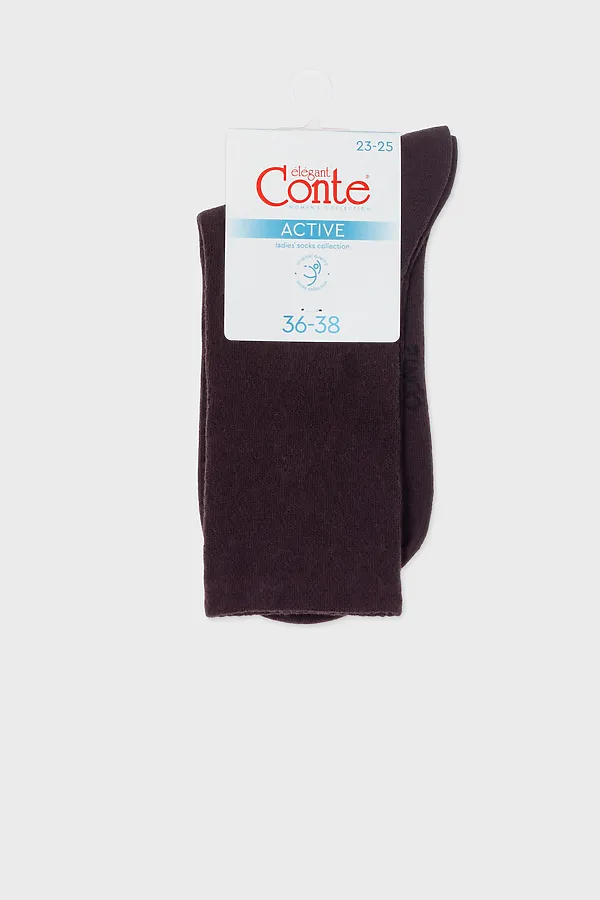 CONTE ACTIVE Носки женские хлопковые (удлиненные) CONTE ELEGANT, chocolate - фото 2