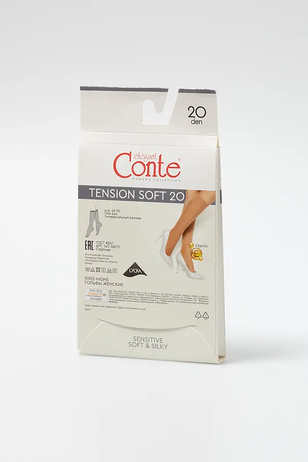CONTE TENSION SOFT 20 (1 пара) Гольфы женские CONTE ELEGANT, bronze - фото 2