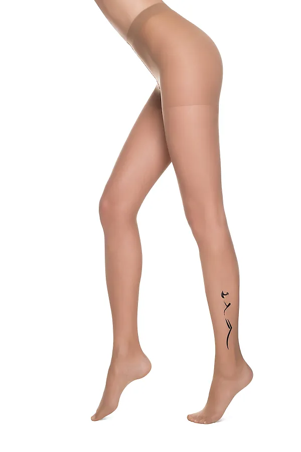 CONTE FEMME Колготки женские с тату-рисунком CONTE ELEGANT, bronze - фото 2