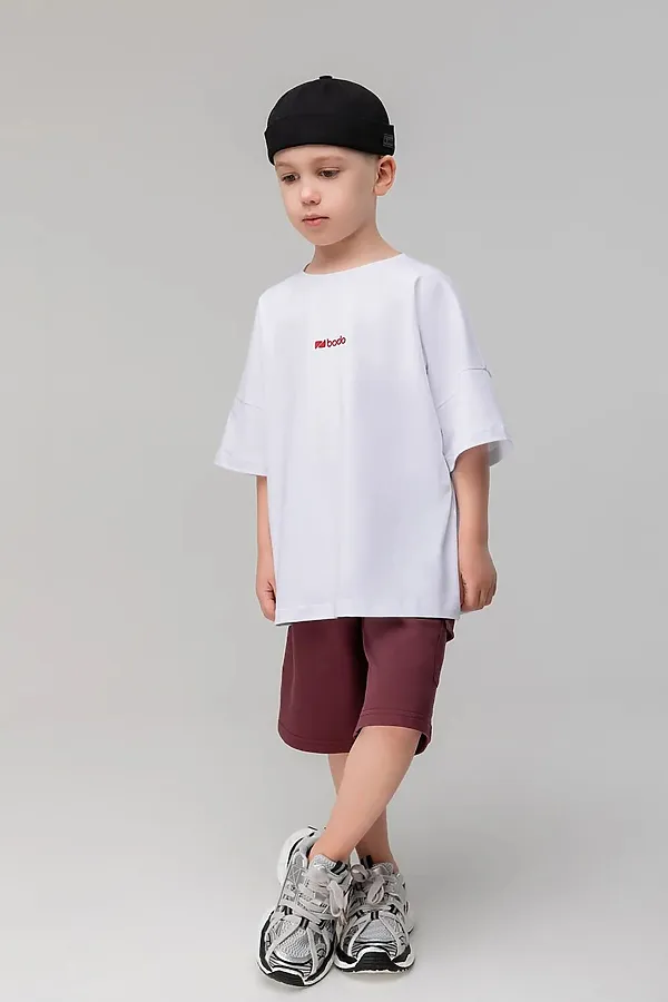 Шорты BODO, бордовый (белый) - фото 2