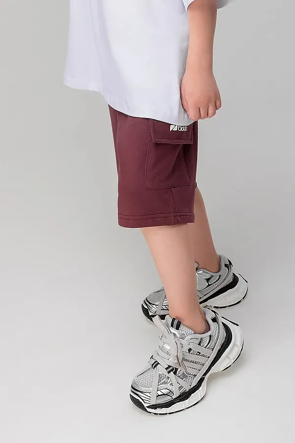 Шорты BODO, бордовый (белый) - фото 2