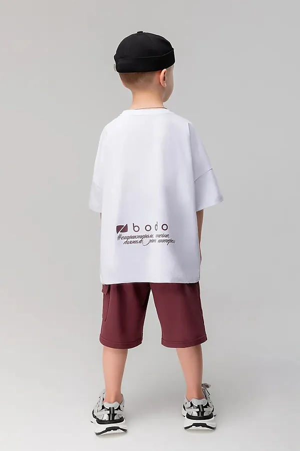 Шорты BODO, бордовый (белый) - фото 2