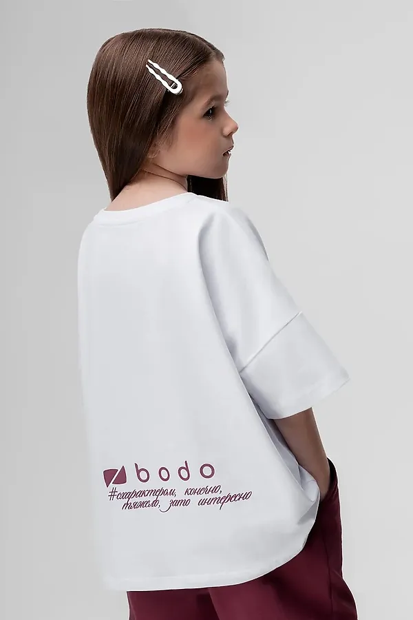 Футболка BODO, белый (бордовый) - фото 2