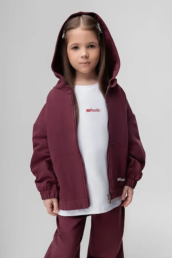 Костюм (Свитшот+Брюки) BODO, бордовый - фото 2