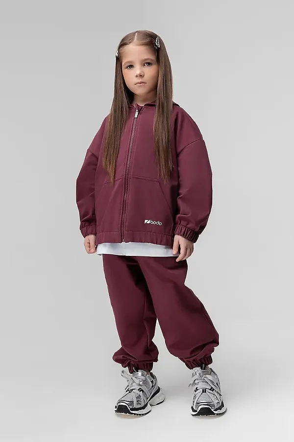 Костюм (Свитшот+Брюки) BODO, бордовый - фото 2