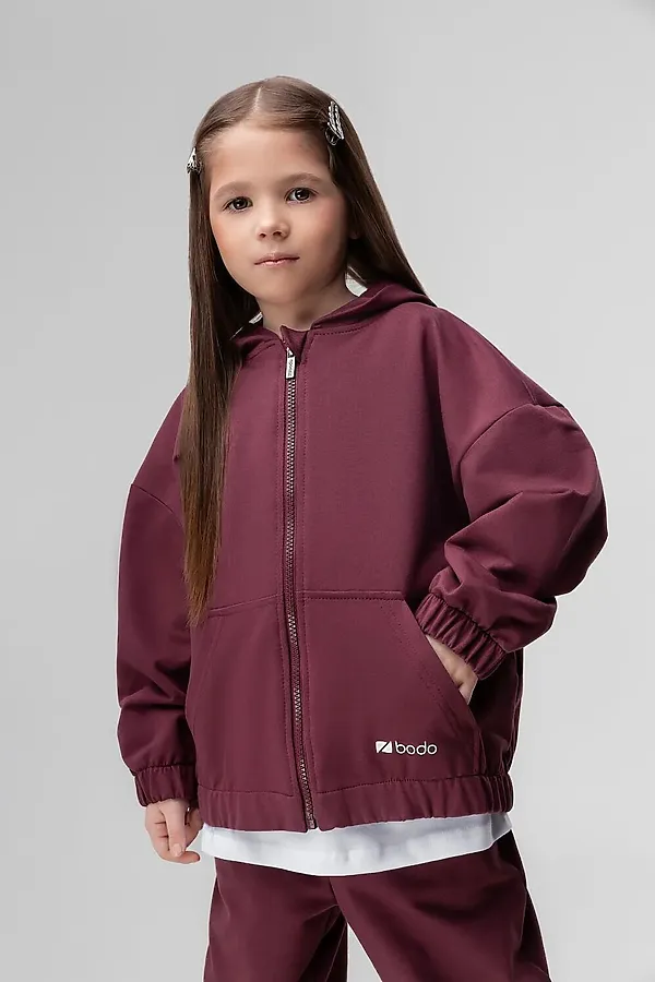 Костюм (Свитшот+Брюки) BODO, бордовый - фото 2