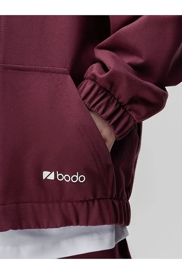 Костюм (Свитшот+Брюки) BODO, бордовый - фото 2