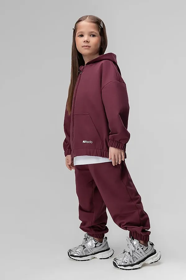 Костюм (Свитшот+Брюки) BODO, бордовый - фото 2