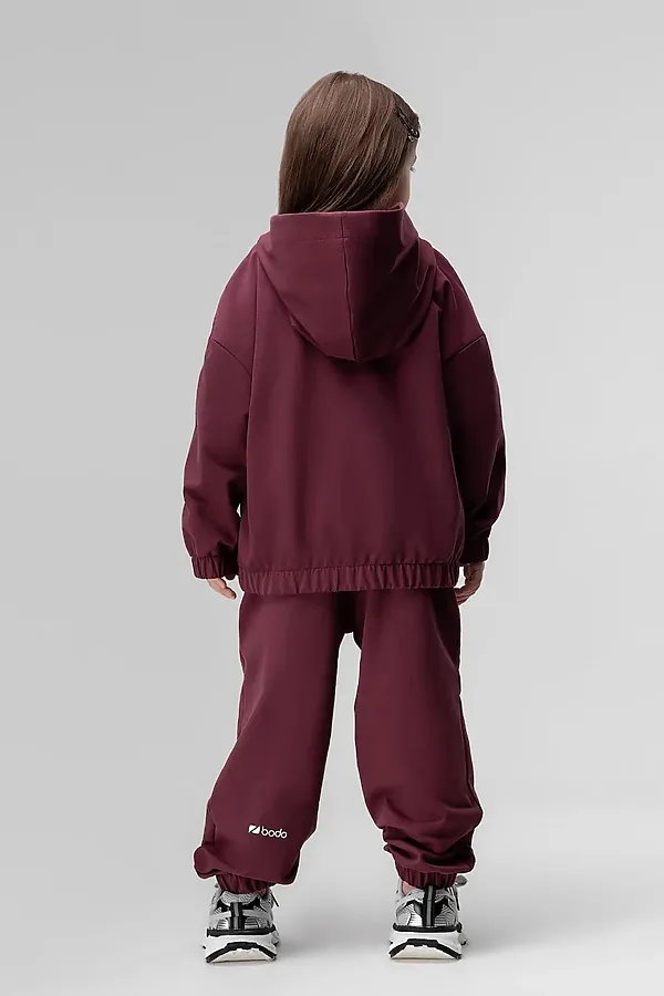 Костюм (Свитшот+Брюки) BODO, бордовый - фото 2