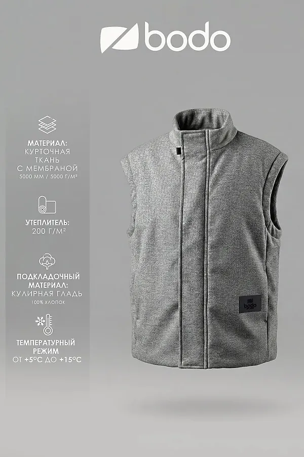 Жилет BODO, синий джинсовый - фото 2