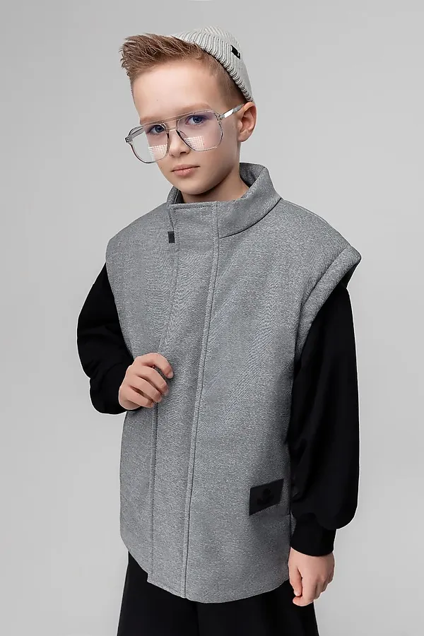 Жилет BODO, серый джинсовый - фото 2